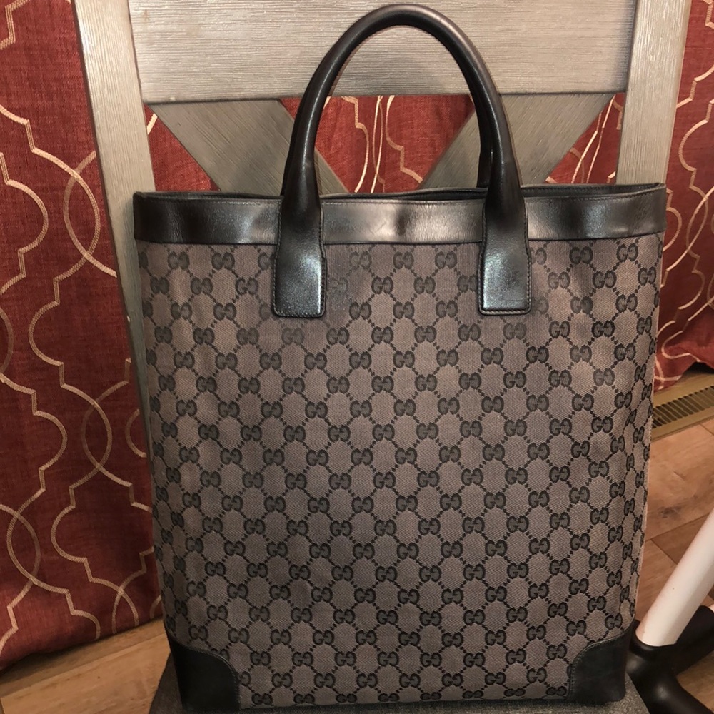 Gucci Black and Brown Tote Bag